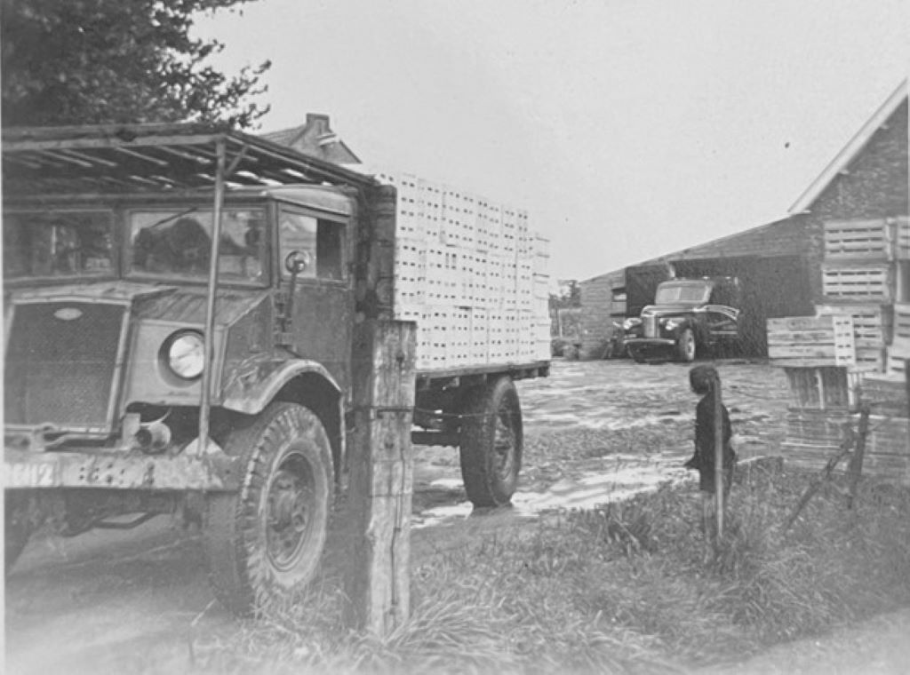 K-26112, Ford F60L vrachtauto van C. v. Iwaarden uit ’s-Heer Arendskerke, ca. 1950. Op de achtergrond hun K-8348. 
Bron: collectie André le Clercq
